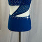 Dark Blue Mesh and Lycra Leotard - Rhinestones