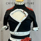 Custom Black/White/Red Crop Top & Briefs - Rhinestones