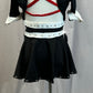 Custom Black/White/Red Crop Top & Briefs - Rhinestones