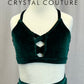 Custom Green Velvet Strappy Top and Brief Two-Piece Set