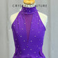 Violet Leotard with Mesh Accents and a Half-Skirt - Rhinestones