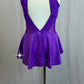 Violet Leotard with Mesh Accents and a Half-Skirt - Rhinestones