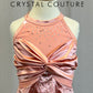 Rose Pink Asymmetrical Dress with Built-in Leotard- Rhinestones