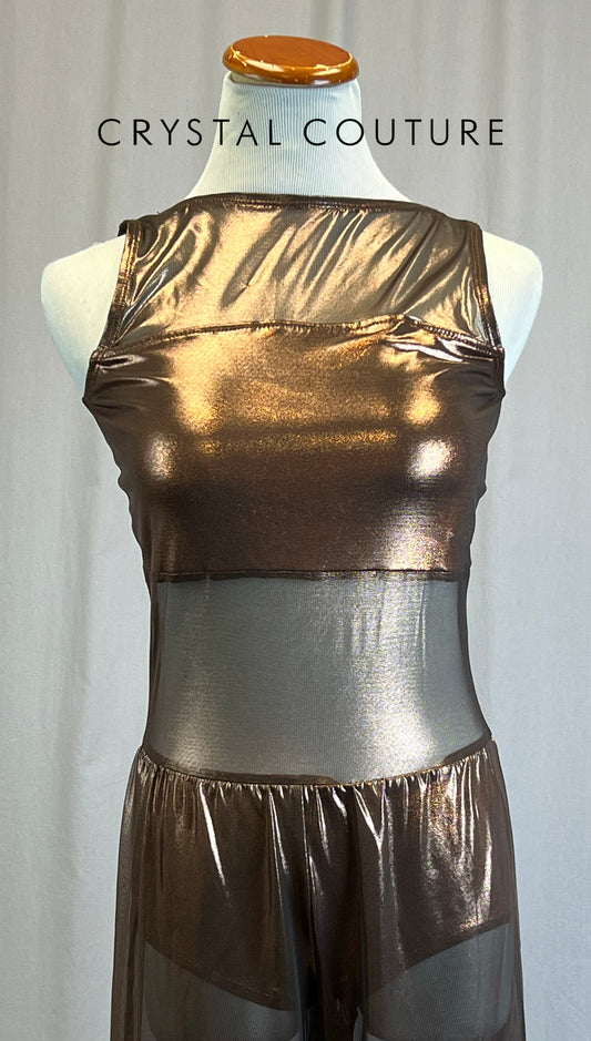 *Brand New* Bronze Metallic Mesh Unitard