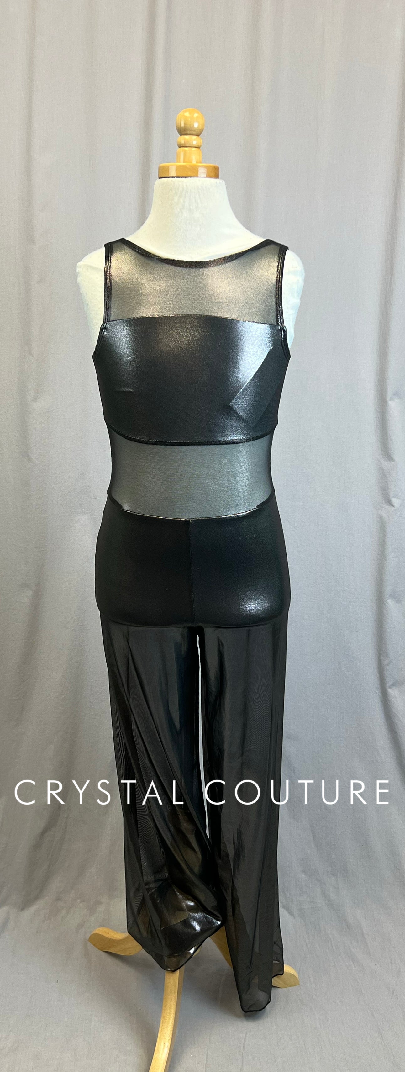 *Brand New* Gunmetal Metallic Mesh Unitard