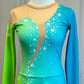 *Brand New* Lime Green and Teal Ombre Long Sleeve Dress