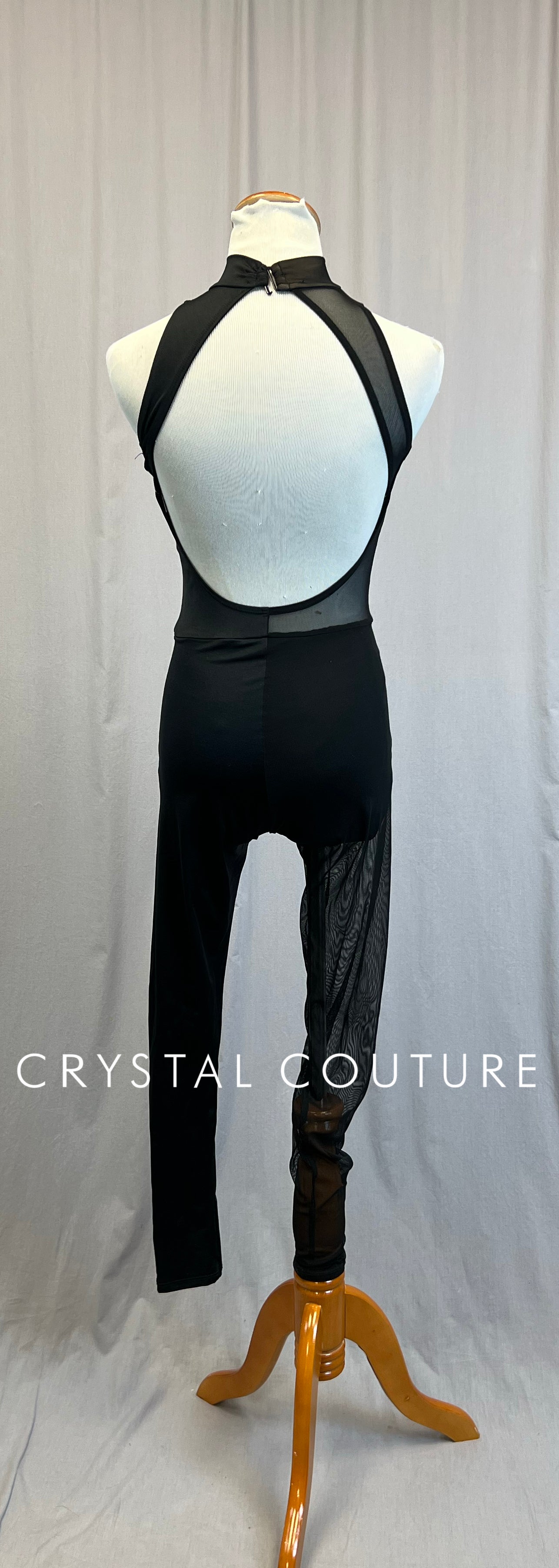 *Brand New* Black Lycra and Mesh Color Block Unitard