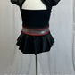 *Brand New*  Black Lycra Cap Sleeve Leotard with Burgundy and Silver Accents