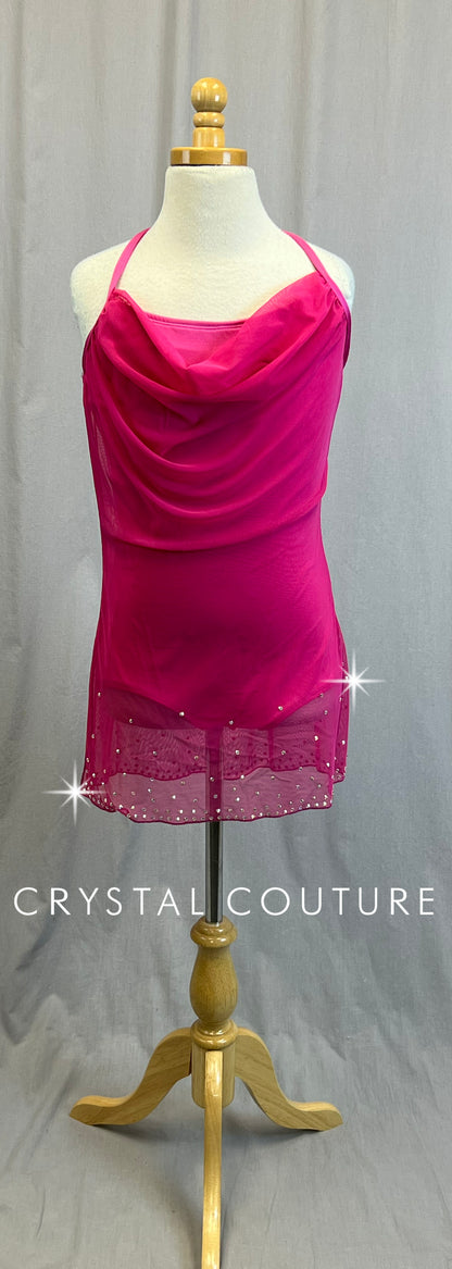 *Brand New* Pink Mesh Slip Dress - Rhinestones