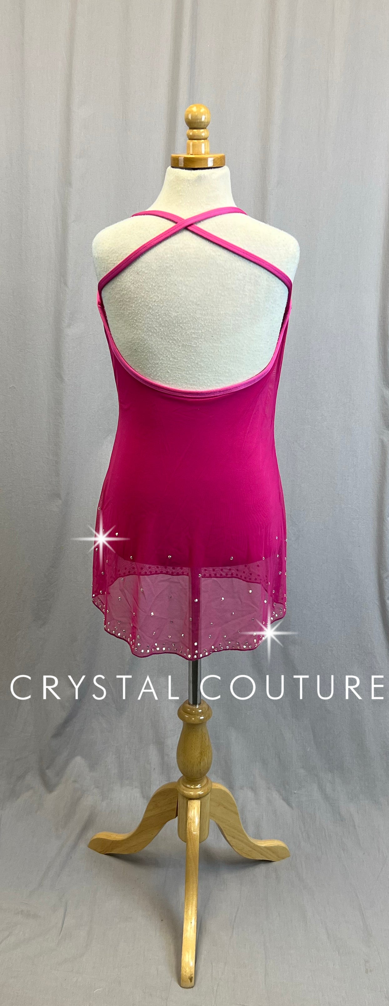 *Brand New* Pink Mesh Slip Dress - Rhinestones