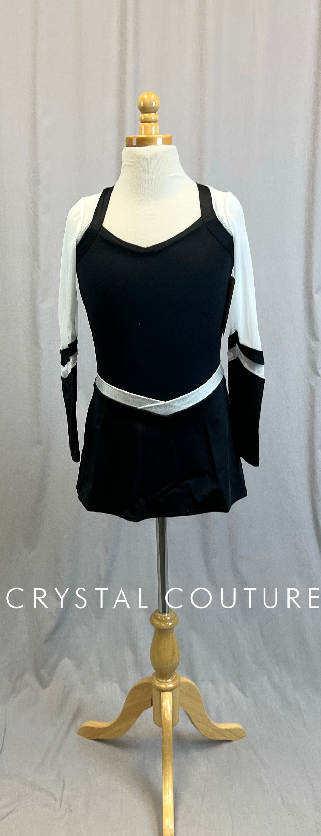 *Brand New* Black and White Lycra and Mesh Cheer Dress