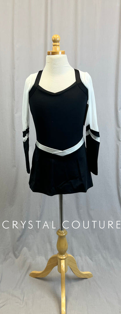 *Brand New* Black and White Lycra and Mesh Cheer Dress