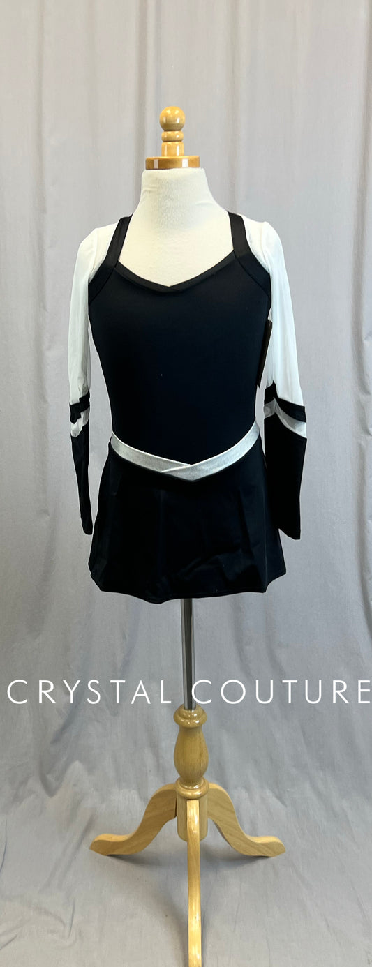 *Brand New* Black and White Lycra and Mesh Cheer Dress