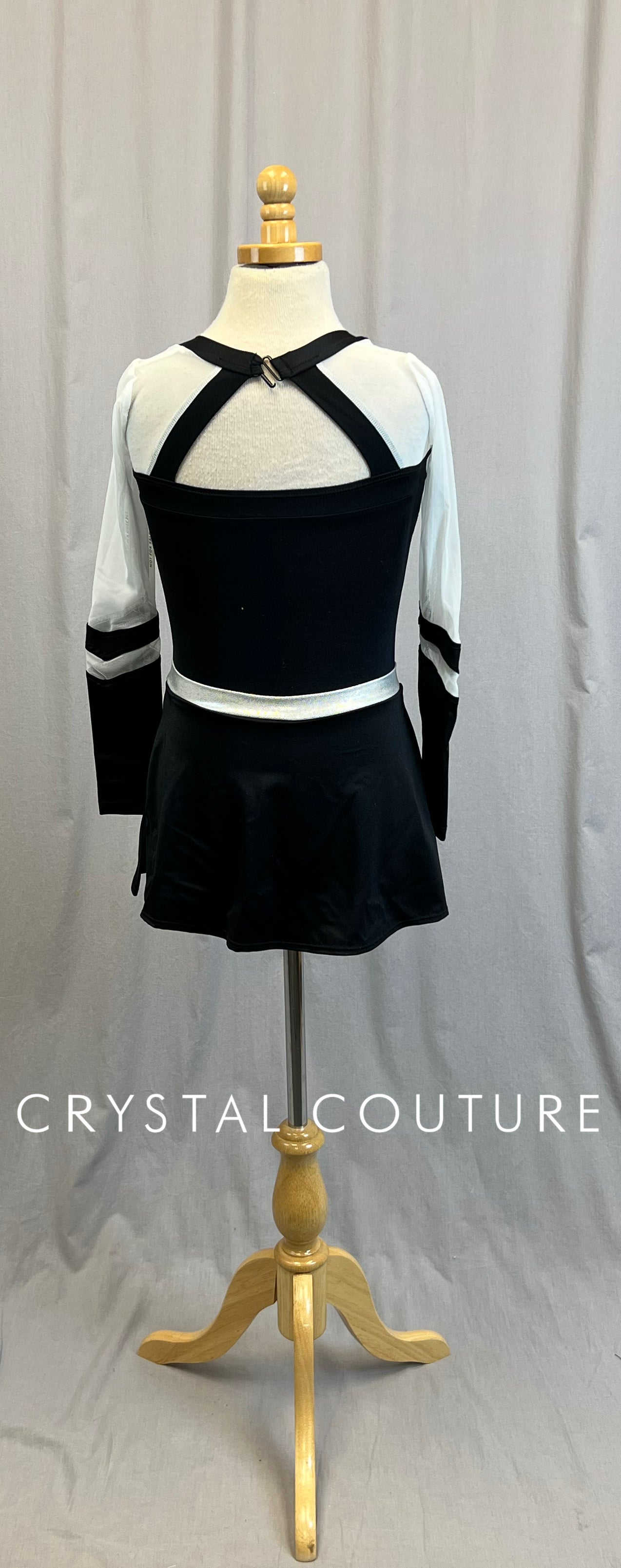 *Brand New* Black and White Lycra and Mesh Cheer Dress
