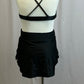 Custom Black and Gold Bra Top and Skirt Three-Piece Set