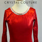 Red Metallic 3/4 Sleeve GK Leotard - Rhinestones