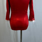 Red Metallic 3/4 Sleeve GK Leotard - Rhinestones
