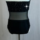 Custom Black Mesh Leotard with Attached Briefs and Bandeau Top