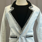 Black and White Suit Jacket and Pants - With Black Top for Layering-Rhinestones