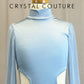 Pewter Blue Lycra and Mesh Long Sleeve and Pant Two-Piece Set