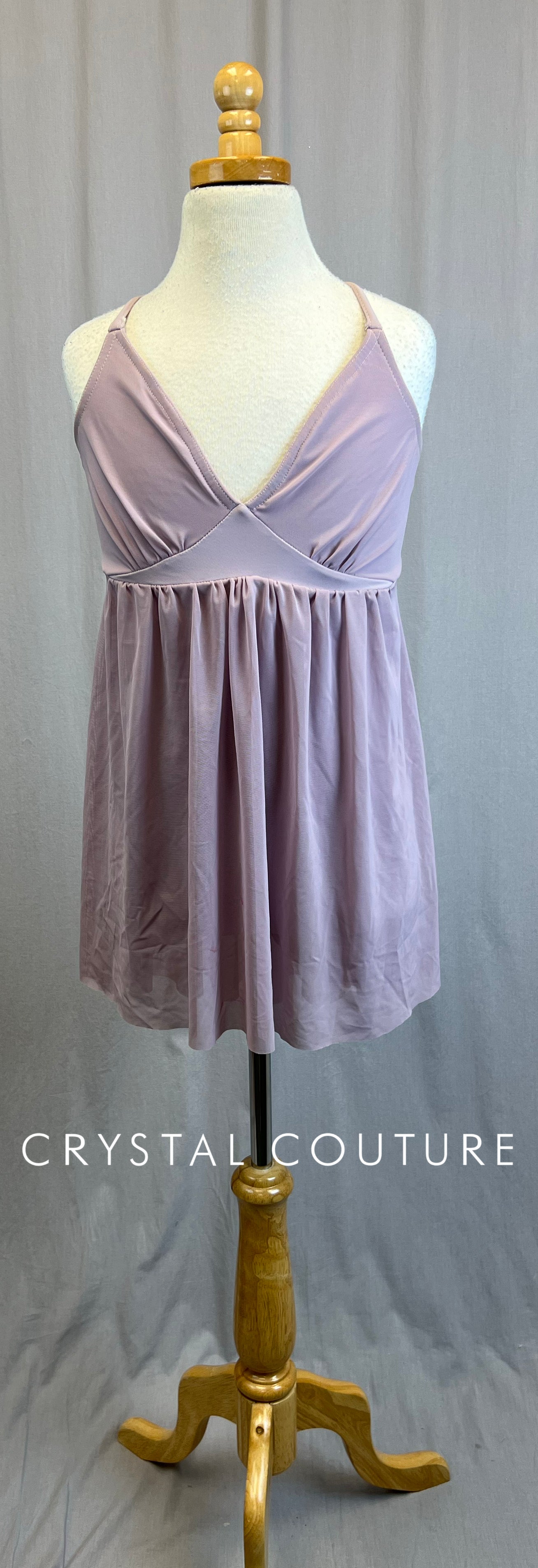 Mauve/Lilac Mesh and Lycra Babydoll Dress