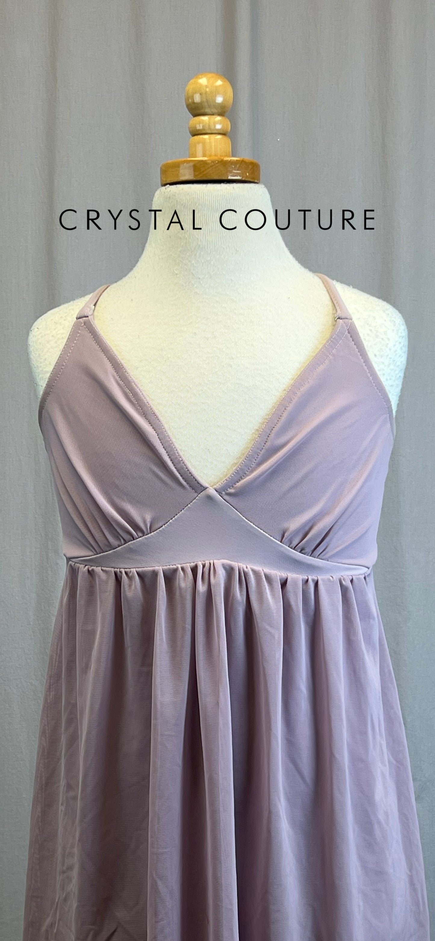 Mauve/Lilac Mesh and Lycra Babydoll Dress