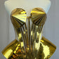 Custom Gold Metallic Corset Top and Brief Set