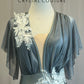 Gray Leotard with Shimmer Mesh Overlay and Flutter Sleeve