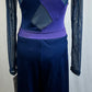 *Brand New* Purple and Eggplant Mesh Long Sleeve Colorblock Unitard