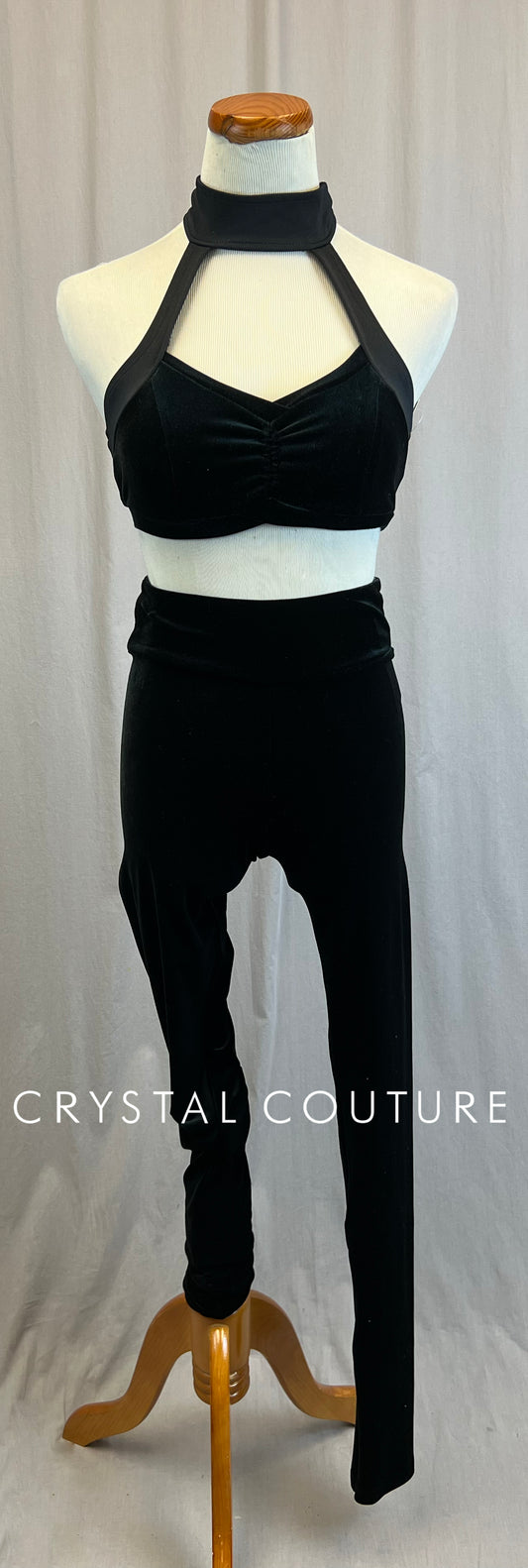 *Brand New* Black Velvet Top and Pant Two-Piece Set