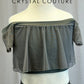 *Brand New* Gray Flutter Off The Shoulder Top and Mesh Pant Set