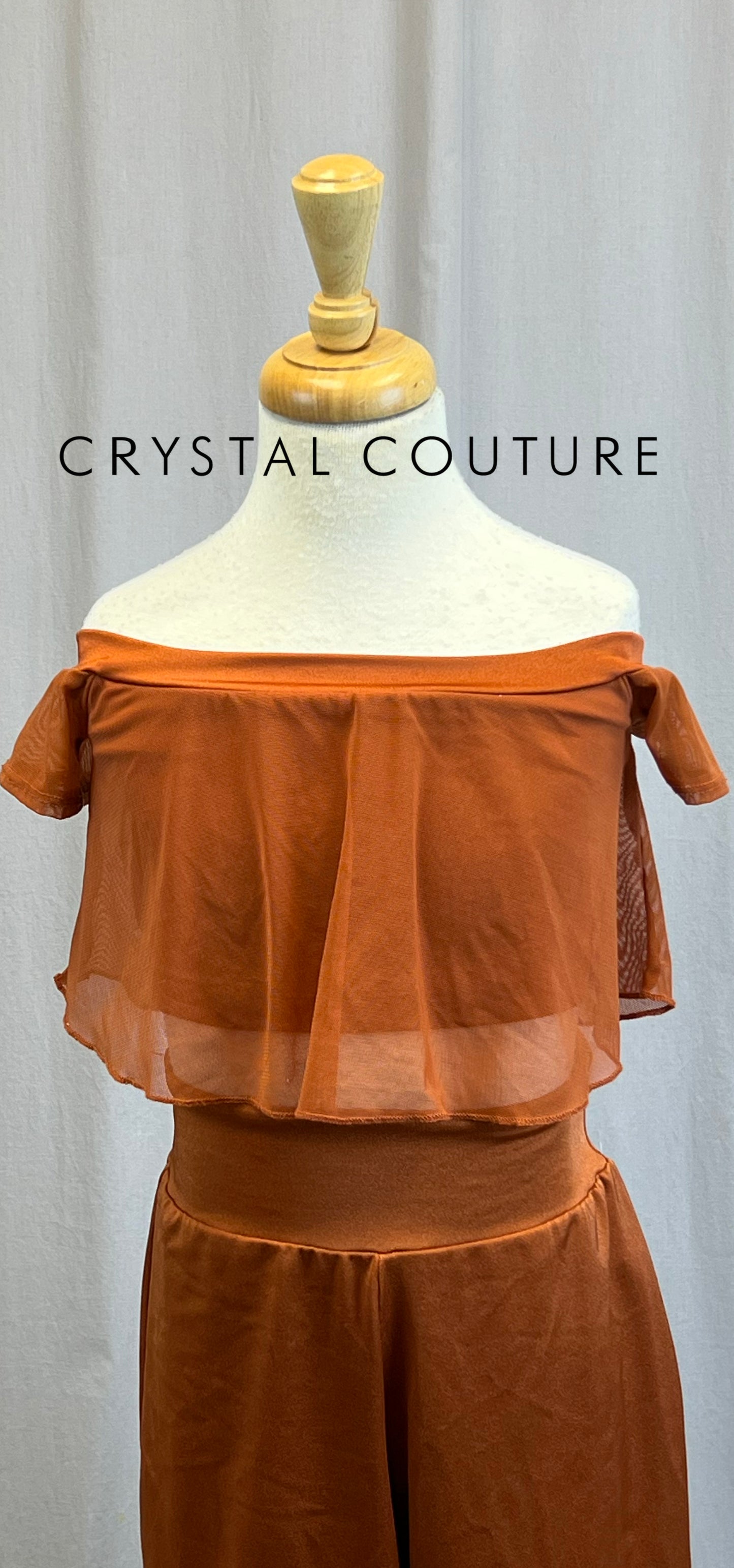 Burnt Orange Off The Shoulder Top and Lycra Pant