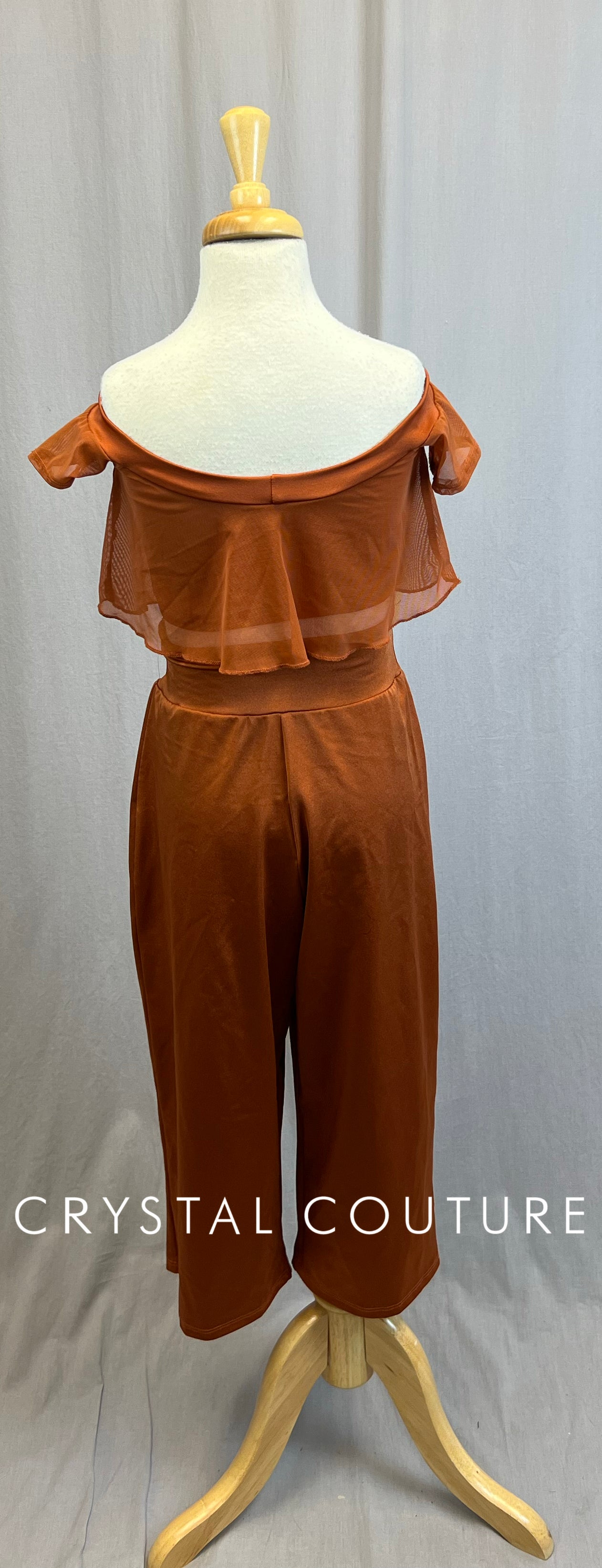 Burnt Orange Off The Shoulder Top and Lycra Pant