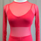*Brand New* Hot Pink Long Sleeve Mesh Unitard