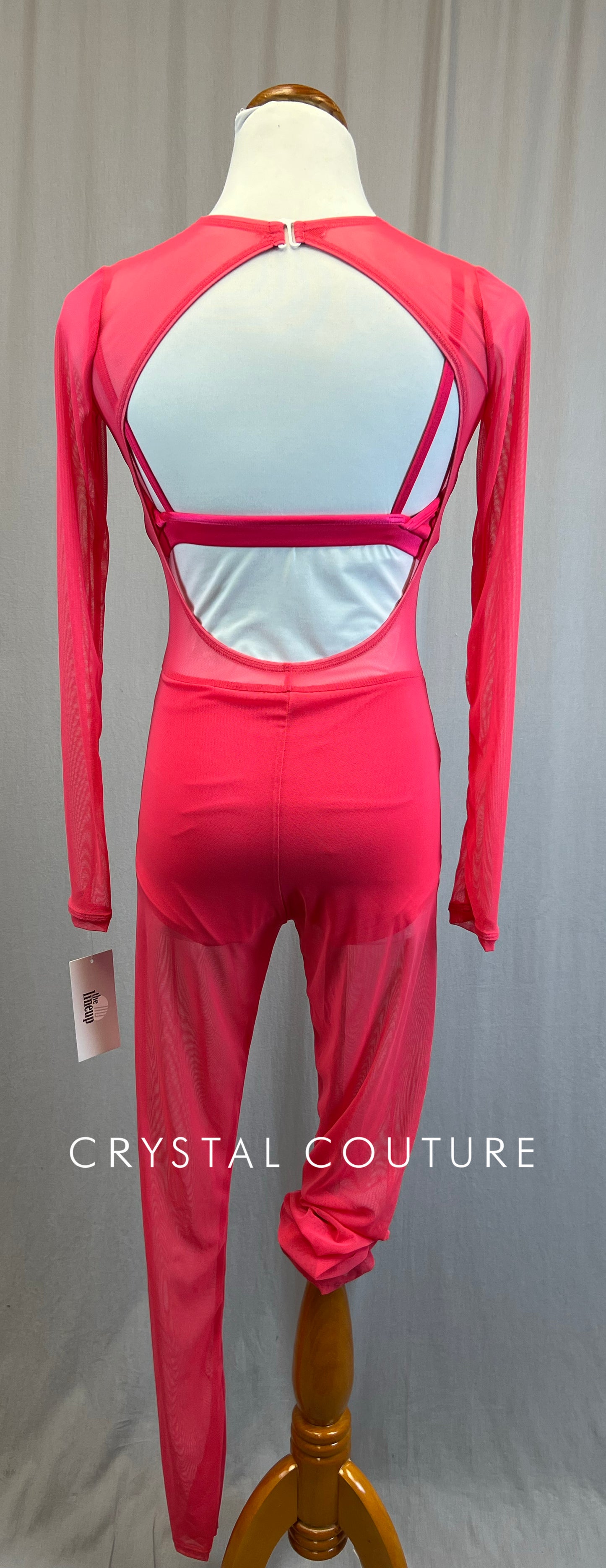 *Brand New* Hot Pink Long Sleeve Mesh Unitard