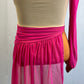 *Brand New* Berry Pink Mesh and Burnt Orange Lycra Leotard  - Rhinestones