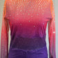 *Brand New* Orange,Pink, and Purple Glitter Mesh Long Sleeve Unitard  - Rhinestones