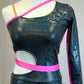 *Brand New* Black and Pink Holographic Asymmetrical Unitard