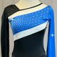 *Brand New* Black and Blue Long Sleeve Skater Dress  - Rhinestones