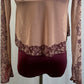*Brand New* Burgundy Leotard and Lace Print Overlay Two-Piece Set