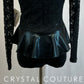 *Brand New* Black Lace and Metallic Lycra Long Sleeve Leotard with Peplum Skirt  - Rhinestones