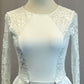 *Brand New*  White Lace with White Lycra Long Sleeve Leotard with Peplum Skirt