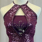 *Brand New* Purple Sequin Dress with Ruffle Trim  -Rhinestones