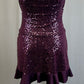 *Brand New* Purple Sequin Dress with Ruffle Trim  -Rhinestones
