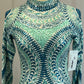 *Brand New* Blue, White and Mint Sequin Long Sleeve Leotard
