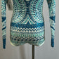 *Brand New* Blue, White and Mint Sequin Long Sleeve Leotard