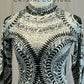 *Brand New* Black, White and Gray Sequin Long Sleeve Leotard