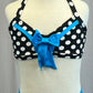 *Brand New* Black and White Polka Dot Two-Piece Set with Blue Accents