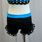 *Brand New* Black and White Polka Dot Two-Piece Set with Blue Accents  - Rhinestones