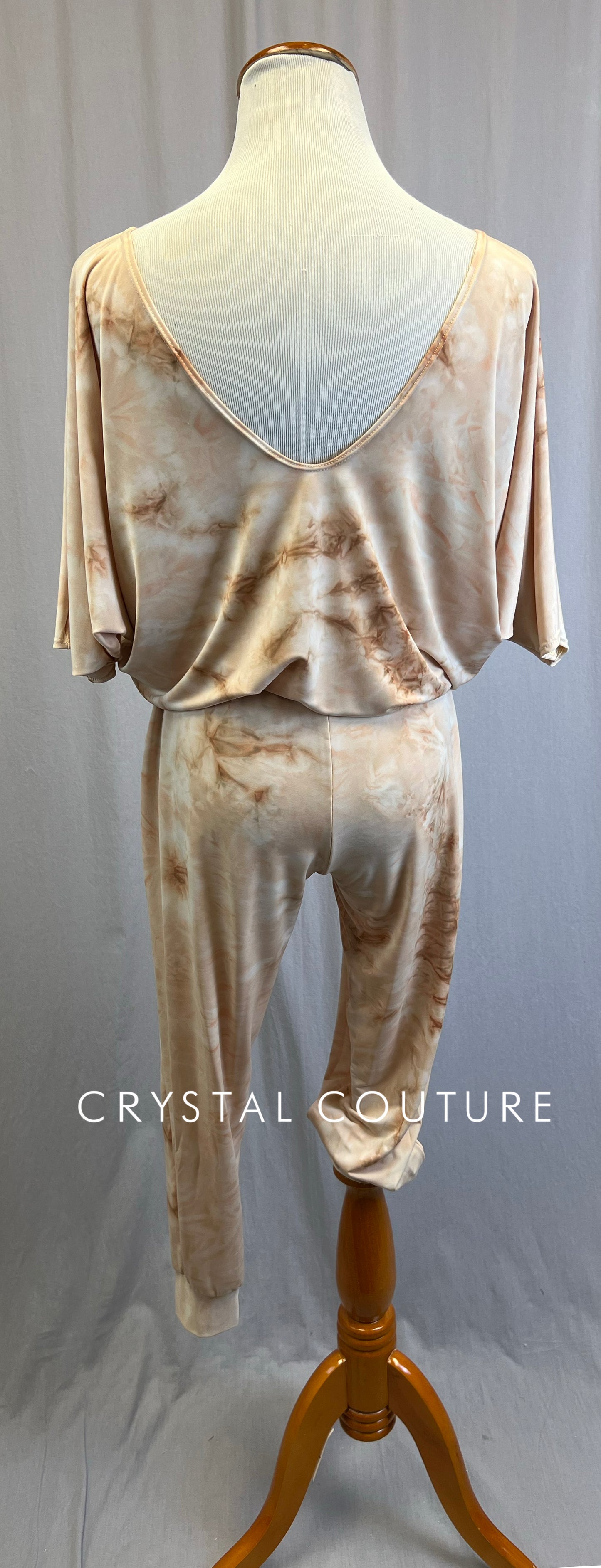 *Brand New* Tan and Cream Marbled Blousy T-Shirt Unitard